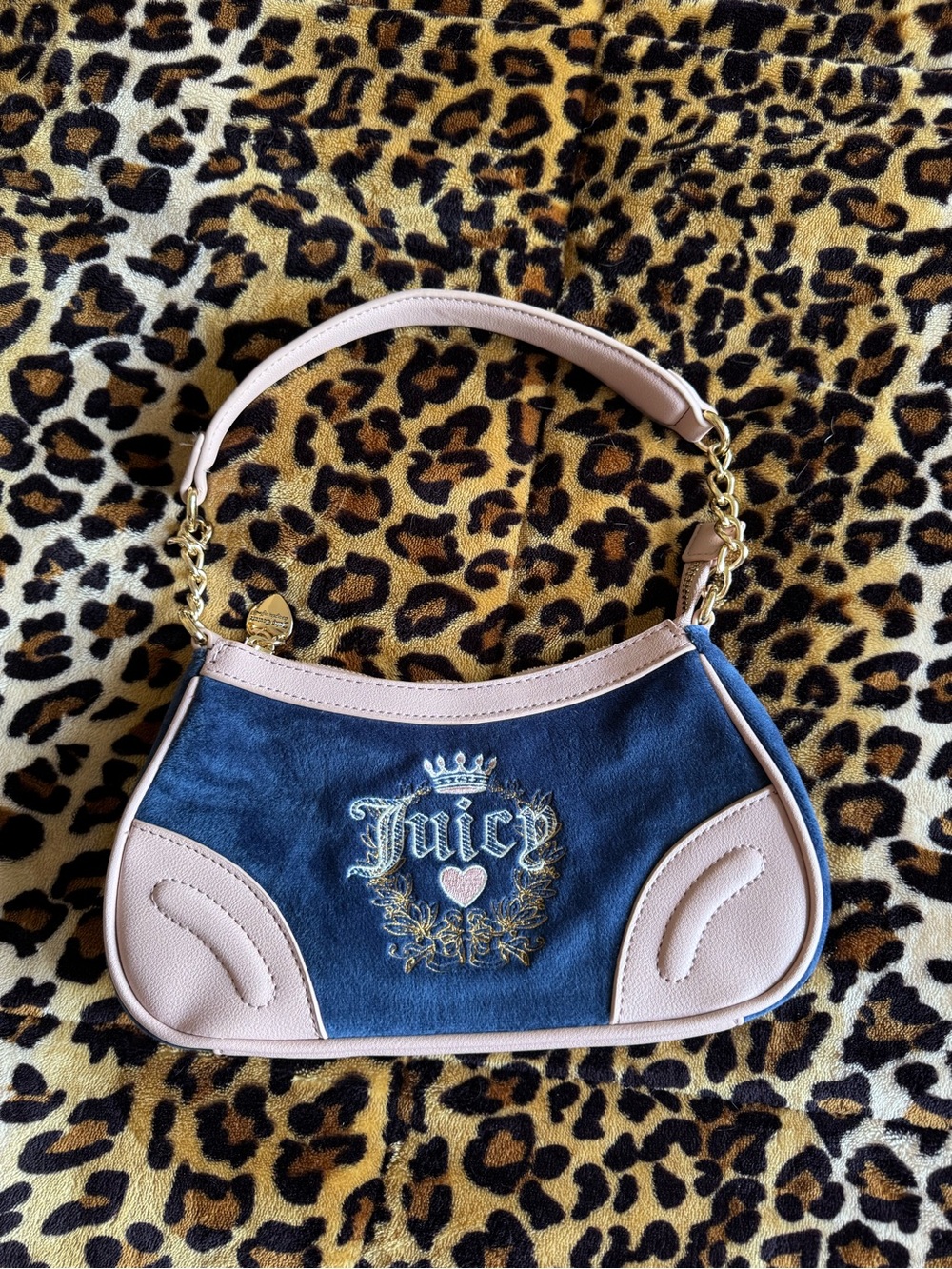 Juicy Couture Navy and Blush Heritage Shoulder Bag